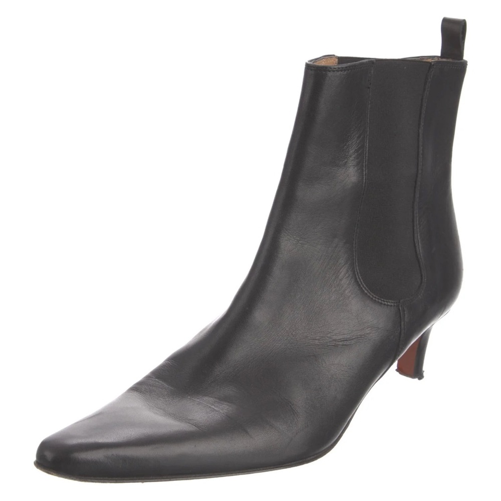 Ralph Lauren Black leather Chelsea heeled boots 10 booties EUC